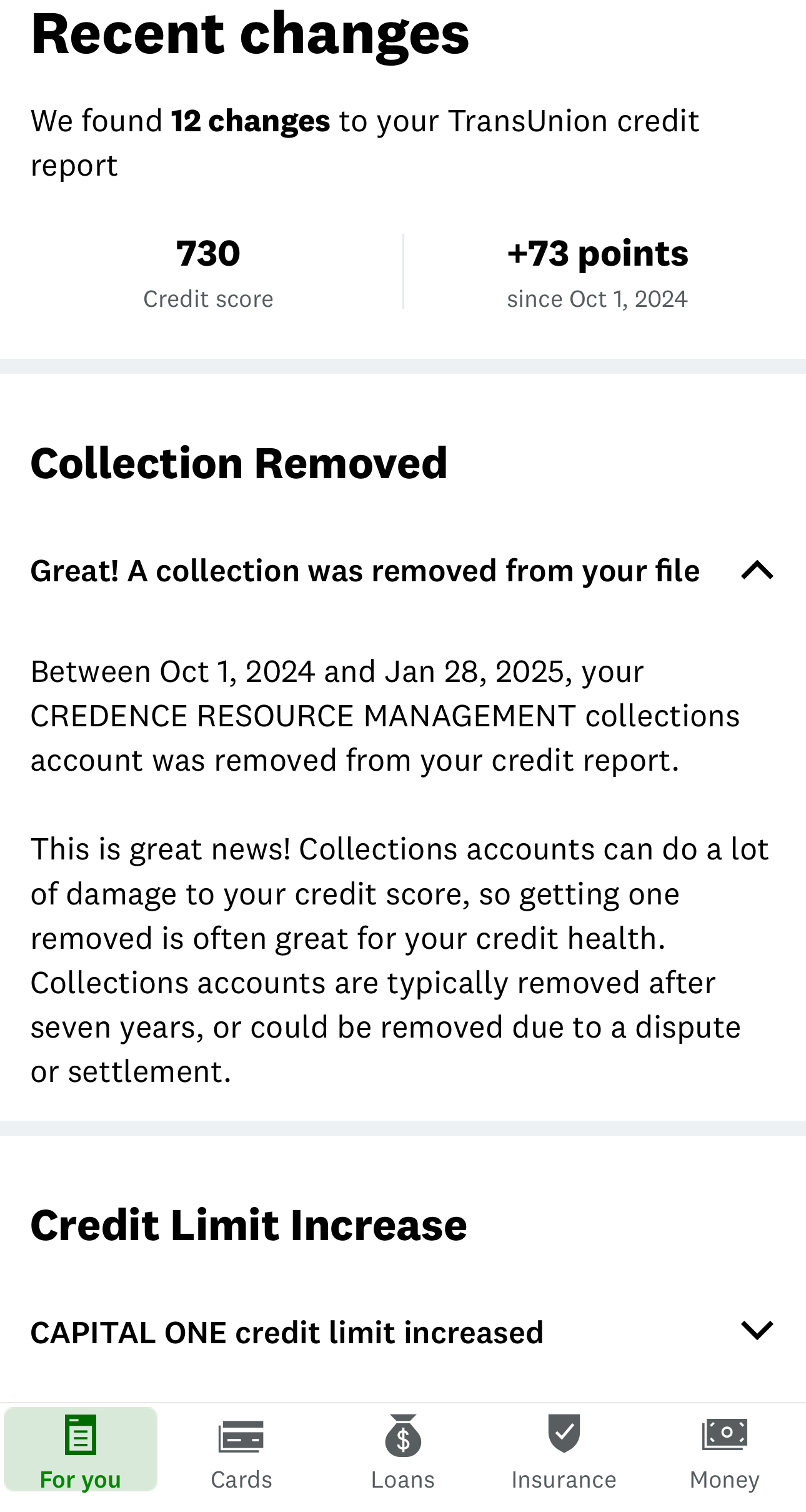 Client credit score result